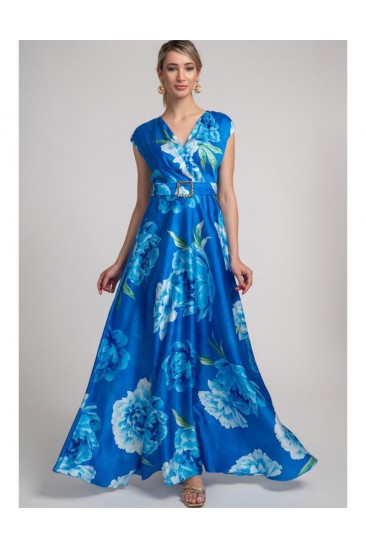 Maxi φόρεμα με εντυπωσιακό floral μοτίβο