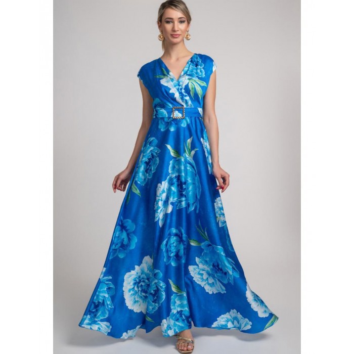 Maxi φόρεμα με εντυπωσιακό floral μοτίβο