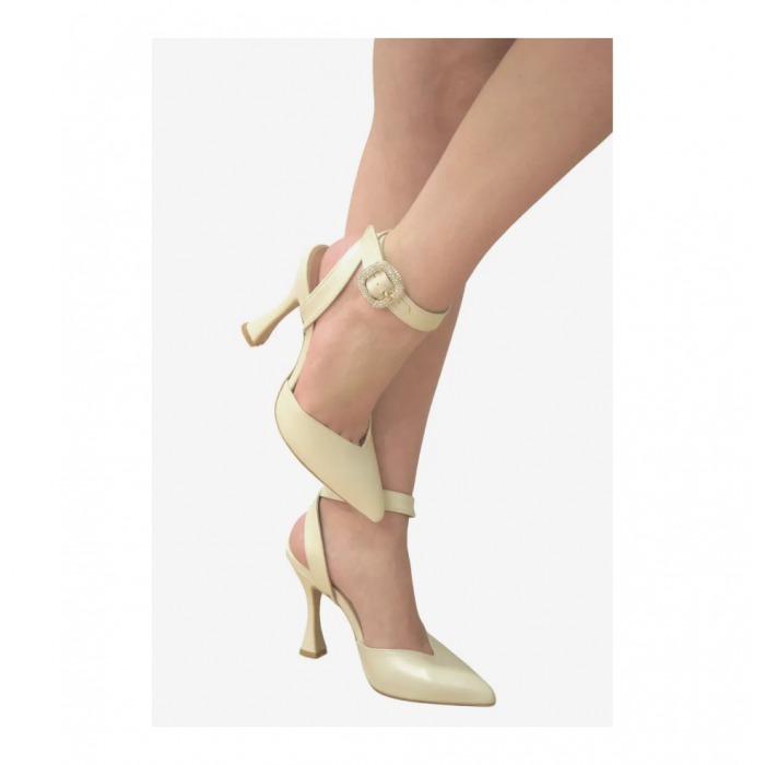 Νυφική Δερμάτινη Εξώφτερνη Γόβα  9cm  by Trace | 92167-LL - Ιβουαρ