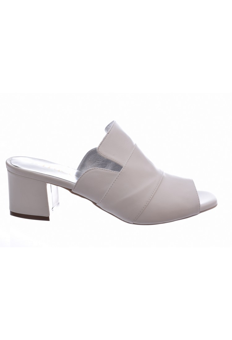 115-white MULES WHITE LEATHER