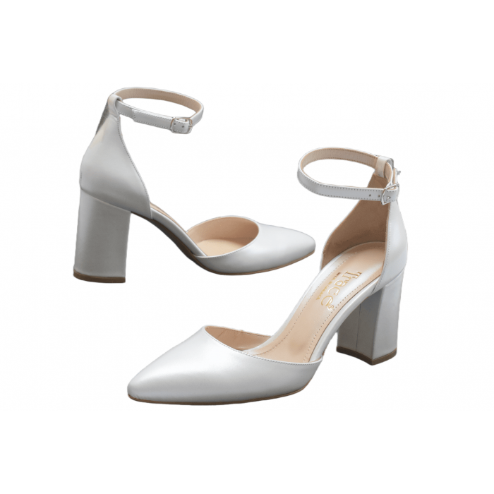 Νυφική Γόβα  - σε 8cm  Ιβουάρ με στραπ  by Trace  | 753-IV-MT - Ιβουαρ