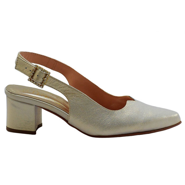 Δερμάτινη Εξώφτερνη  Ανατομική  Γοβα  | 809-KS - Χρυσο