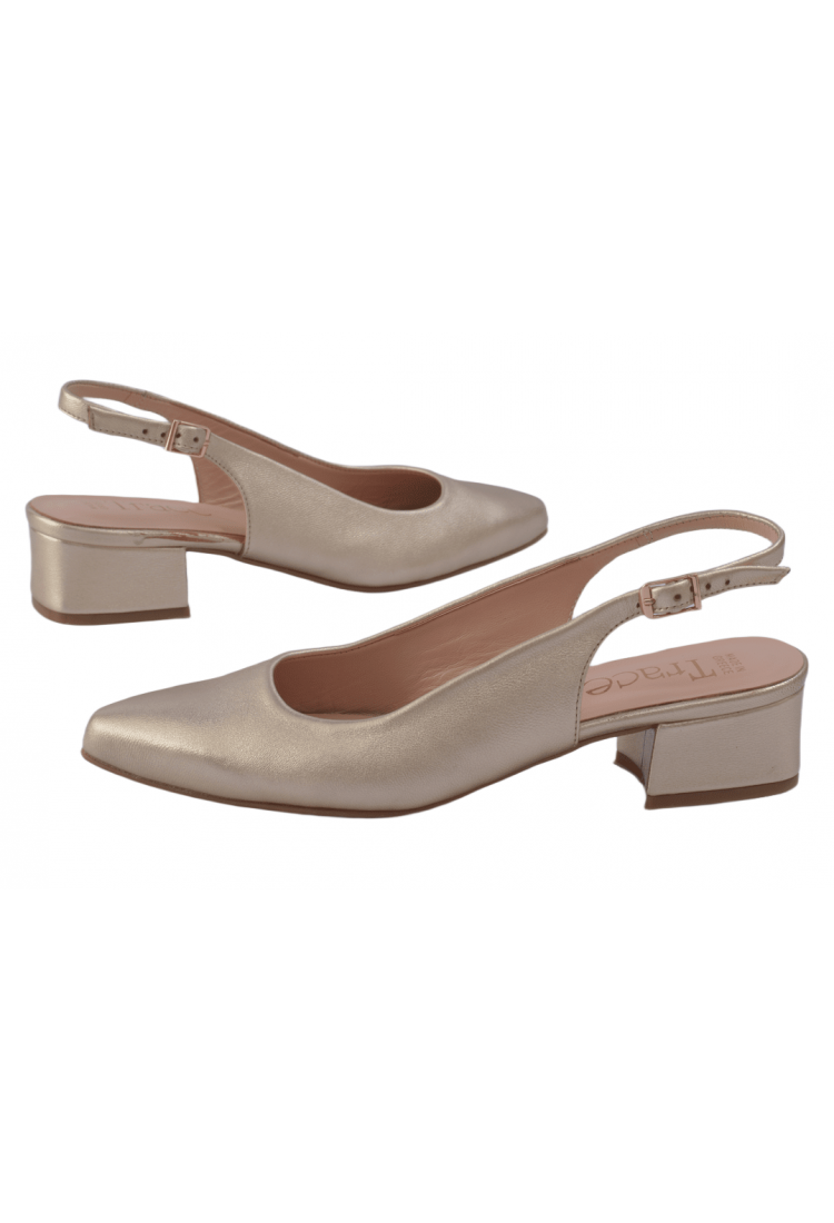 Elly sand by Trace - Sand leather heel