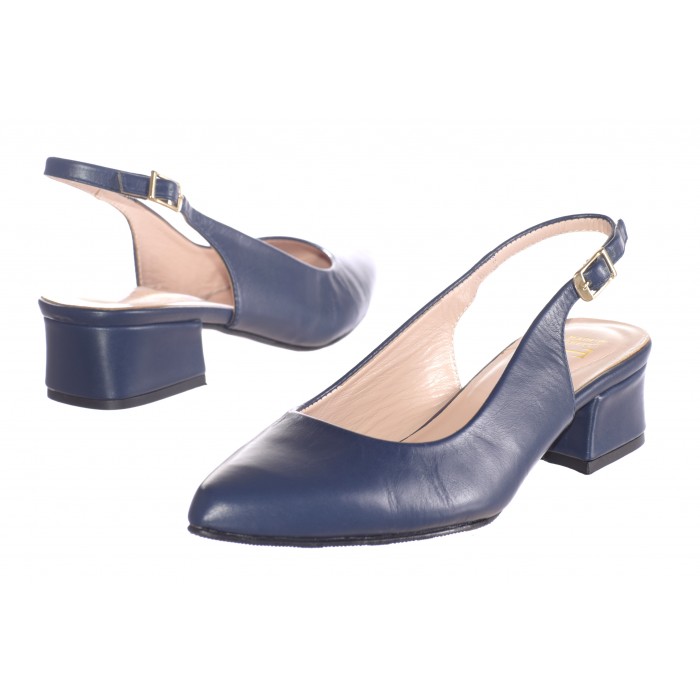 Γόβα Εξώφτερνη Δερμάτινη   Elly Blue by Trace - 3,5 εκ τακούνι
