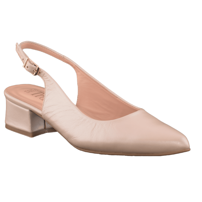 Γόβα Εξώφτερνη Δερμάτινη   Elly Ivory by Trace - 3,5 εκ τακούνι