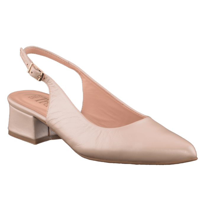 Γόβα Εξώφτερνη Δερμάτινη   Elly Ivory by Trace - 3,5 εκ τακούνι - Ιβουαρ