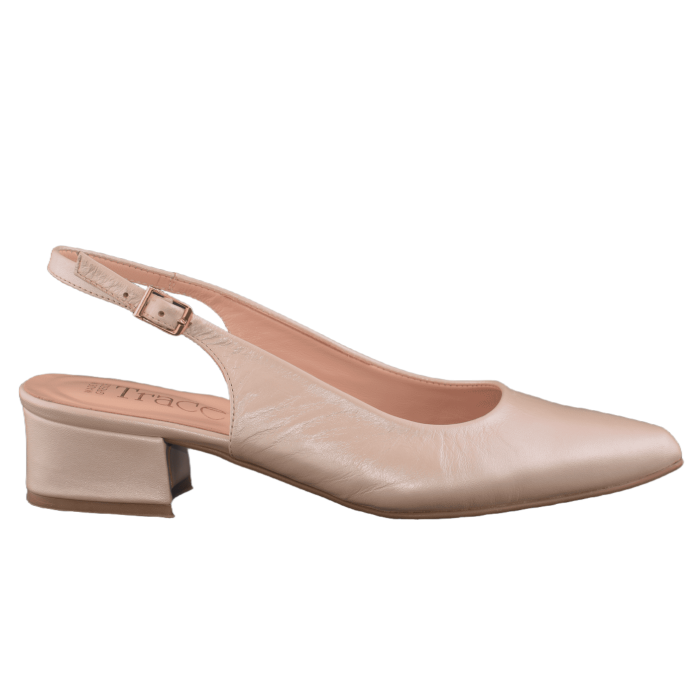 Γόβα Εξώφτερνη Δερμάτινη   Elly Ivory by Trace - 3,5 εκ τακούνι