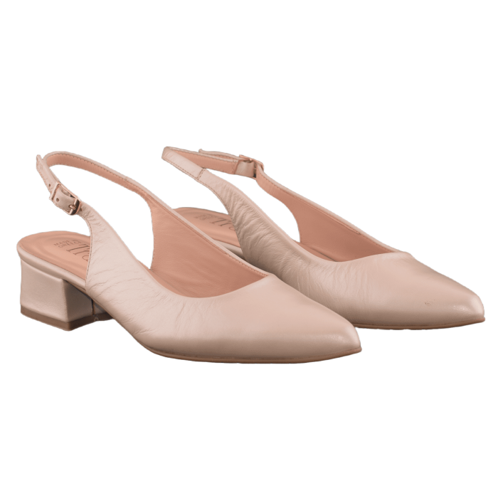 Γόβα Εξώφτερνη Δερμάτινη   Elly  by Trace  - 3,5 εκ τακούνι   | TRAC-222-SK - Ιβουαρ