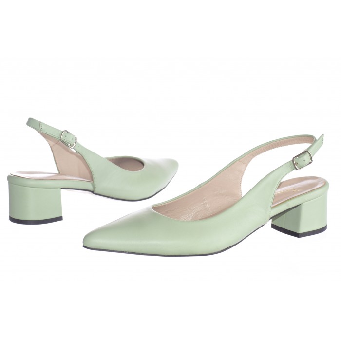 Γόβα Εξώφτερνη Δερμάτινη,  Cardinalle by Trace - 4,5 εκ τακούνι | Tr-0061-HZ - Μέντα