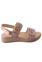 Γυναικεία σανδάλια με πλατιά πλατφόρμα 4 cm σε μπεζ χρώμα με βέλκρο by IGI & CO | 1159233