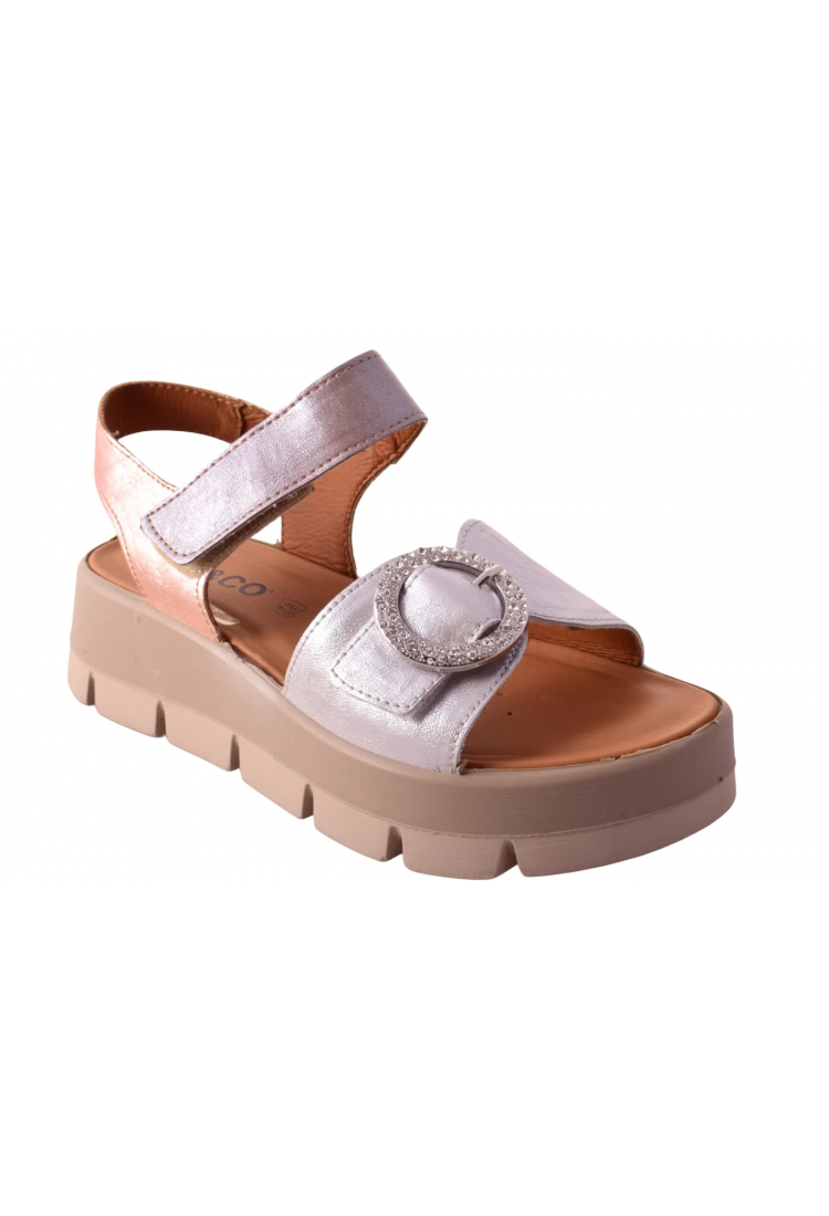 Γυναικεία σανδάλια με πλατιά πλατφόρμα 4 cm σε ασημί και μπρονζε χρώμα με βέλκρο by IGI & CO | 1160311> Γυναικεία σανδάλια με πλατιά πλατφόρμα 4 cm σε ασημί και μπρονζε χρώμα με βέλκρο by IGI & CO | 1160311