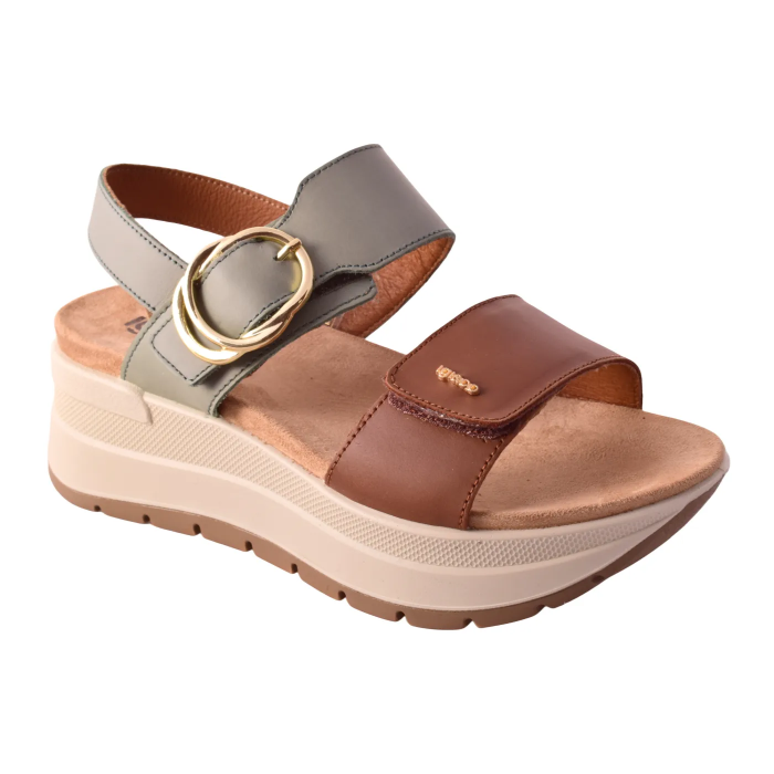 Γυναικεία σανδάλια με   πλατφόρμα 4.4 cm σε χρώμα beize  by IGI & CO | 1178044 - Καφε