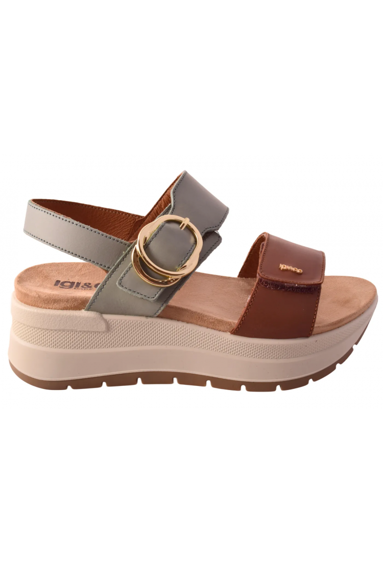 Γυναικεία σανδάλια με   πλατφόρμα 4.4 cm σε χρώμα beize  by IGI & CO | 1178044