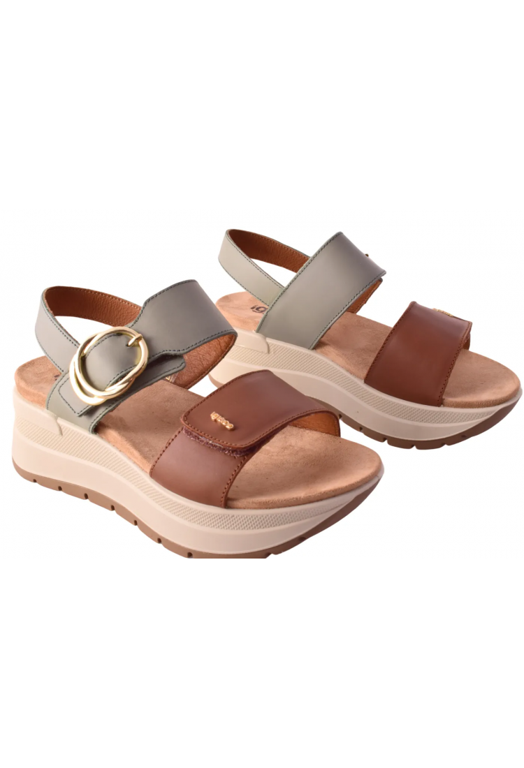 Γυναικεία σανδάλια με   πλατφόρμα 4.4 cm σε χρώμα beize  by IGI & CO | 1178044