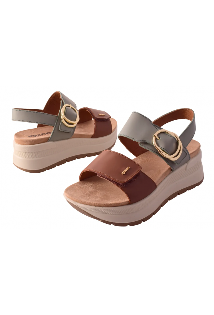 Γυναικεία σανδάλια με   πλατφόρμα 4.4 cm σε χρώμα beize  by IGI & CO | 1178044