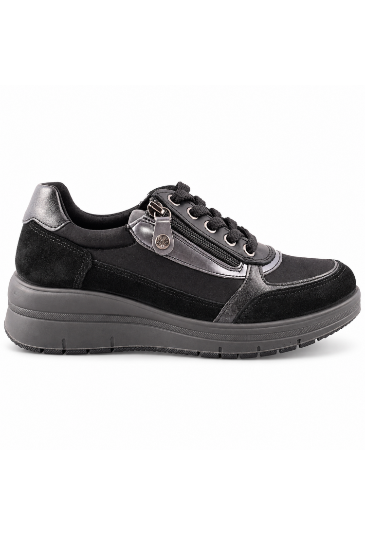 IMAC 205710 Γυναικεία Δερμάτινα Sneakers με Φερμουάρ & Ανατομικό Πέλμα