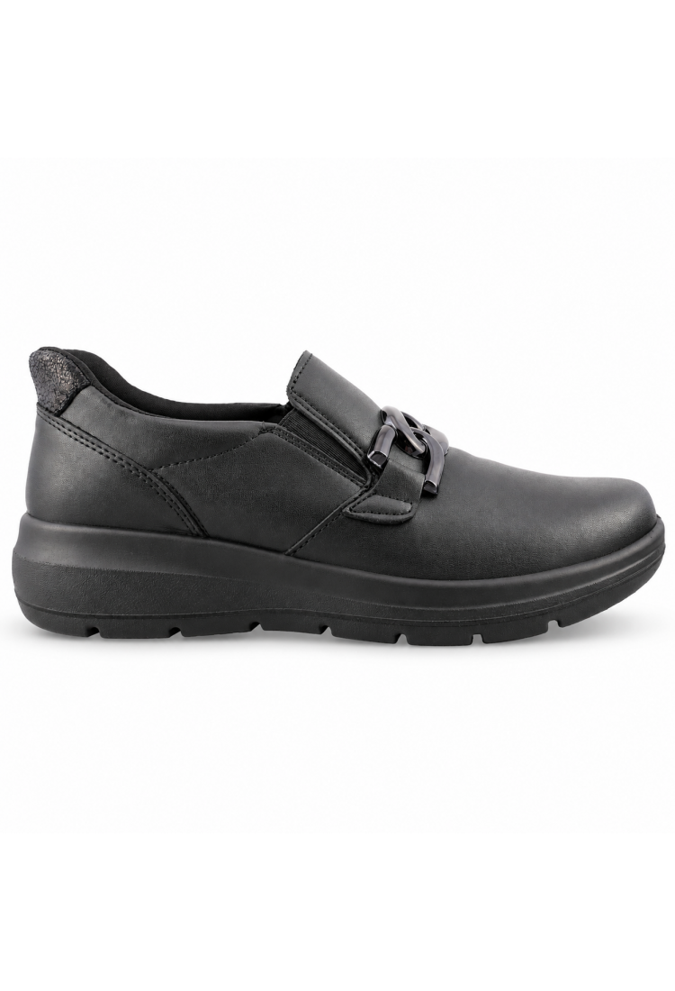 IMAC 206000 – Ιταλικά δερμάτινα μοκασίνια Slip οn με  ανατομικούς πάτους 4 εκ και διακοσμητική αγκράφα