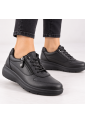 IMAC 206010 μαύρα γυναικεία δερμάτινα sneakers με φερμουάρ