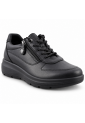 IMAC 206010 μαύρα γυναικεία δερμάτινα sneakers με φερμουάρ