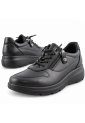 IMAC 206010 μαύρα γυναικεία δερμάτινα sneakers με φερμουάρ