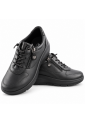 IMAC 206010 μαύρα γυναικεία δερμάτινα sneakers με φερμουάρ