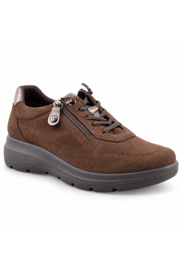 IMAC 206011 Γυναικεία  Sneakers σε καφέ Δέρμα Nubuck με Φερμουάρ & Ανατομικό Πέλμα 4 εκ