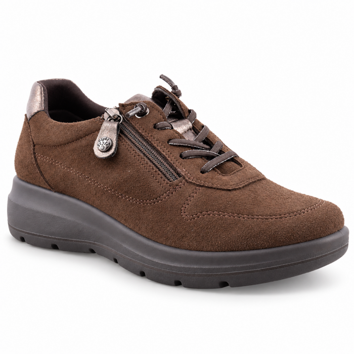 IMAC 206011 Γυναικεία  Sneakers σε καφέ Δέρμα Nubuck με Φερμουάρ & Ανατομικό Πέλμα 4 εκ