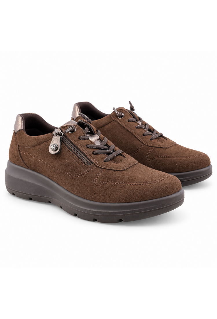 IMAC 206011 Γυναικεία  Sneakers δέρμα Nubuck με Φερμουάρ & Ανατομικό Πέλμα 4 εκ