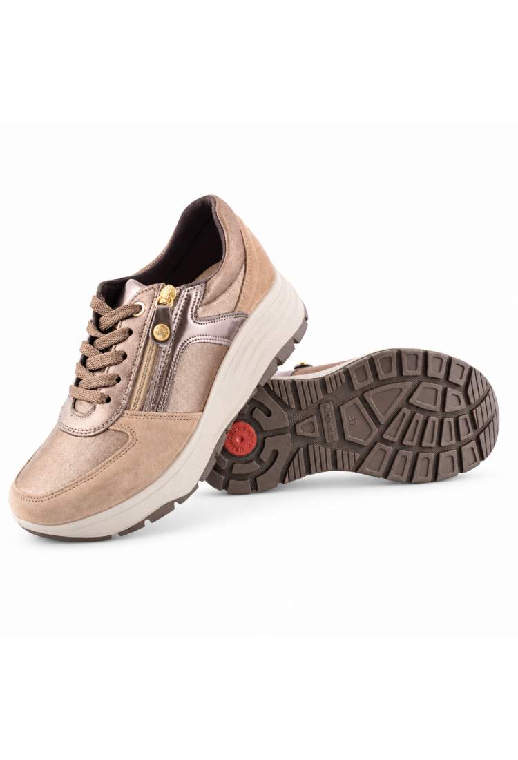 IMAC 208210  Γυναικεία Ανατομικά Sneakers Nubuck Μαύρα ή Πούρο με Έξτρα Φάρδος