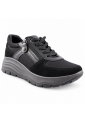 IMAC 208210  Γυναικεία Ανατομικά Sneakers Nubuck Μαύρα ή Πούρο με Έξτρα Φάρδος