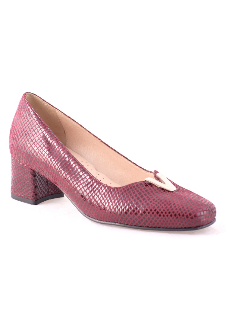 Γόβα Δέρμα - Σαυράκι - καρέ τακούνι by Trace  byTrace 877-SK