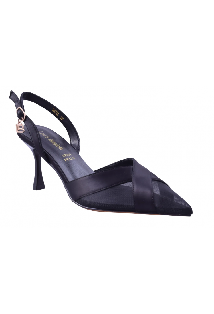 Laura Biagiotti Κομψές Δερμάτινες Γόβες Slingback 7,5 cm |   LB-9677-A