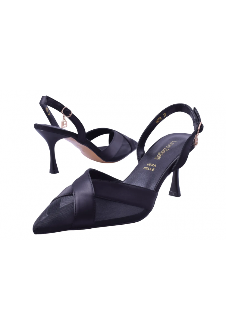 Laura Biagiotti Κομψές Δερμάτινες Γόβες Slingback 7,5 cm |   LB-9677-A