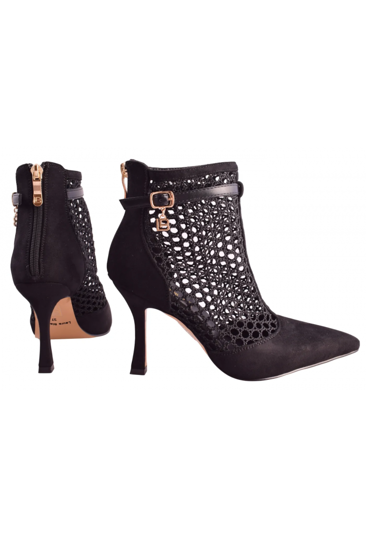 Γυναικεία Μποτάκια Laura Biagiotti Μαύρα και Καφέ με Τακούνι Στιλέτο 9cm   LB-9687