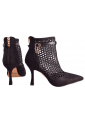 Γυναικεία Μποτάκια Laura Biagiotti Μαύρα και Καφέ με Τακούνι Στιλέτο 9cm   LB-9687