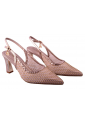 Γυναικείες Γόβες Slingback Laura Biagiotti με Δίχτυ & Μεταλλική Λάμψη – Τακούνι 8εκ   LB-9709