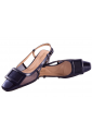 Elegant Slingback Πέδιλα με Καρέ Αγκράφα & Mesh Διαφάνεια τακούνι 7 cm by Laura Biagiotti    LB-9711