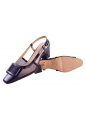 Elegant Slingback Πέδιλα με Καρέ Αγκράφα & Mesh Διαφάνεια τακούνι 7 cm by Laura Biagiotti    LB-9711