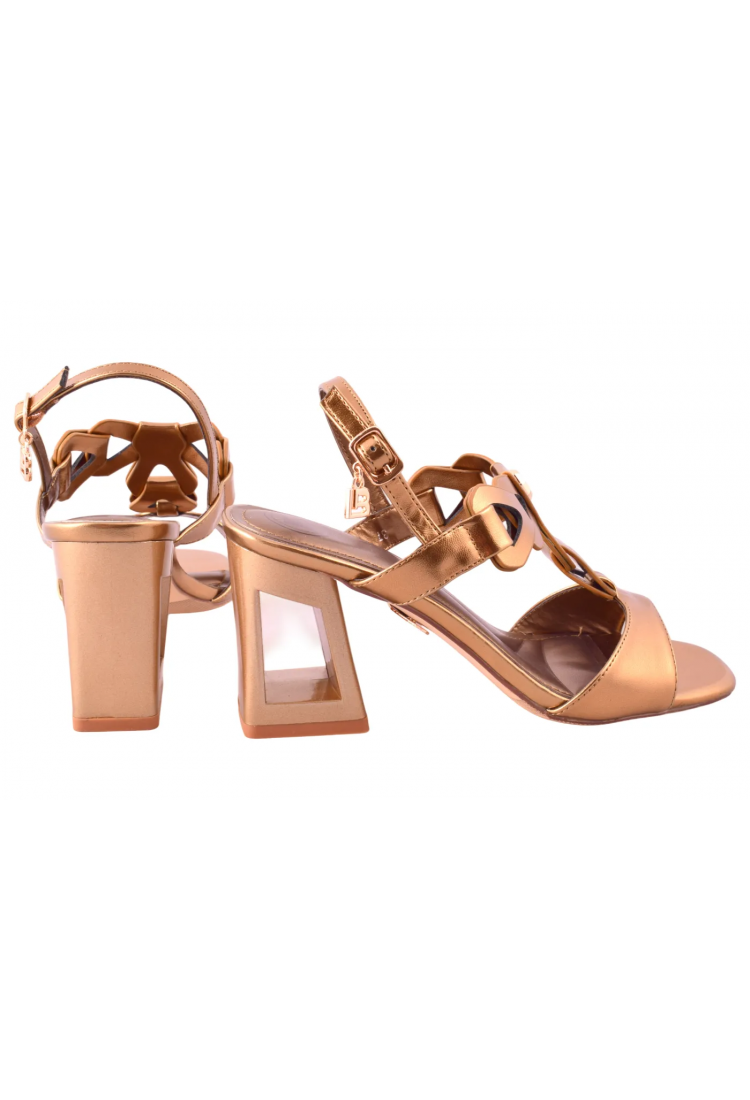 Γυναικεία Πέδιλα Laura Biagiotti 8cm Heel με Περίτεχνο Τακούνι – Metallic Style   LB-9750