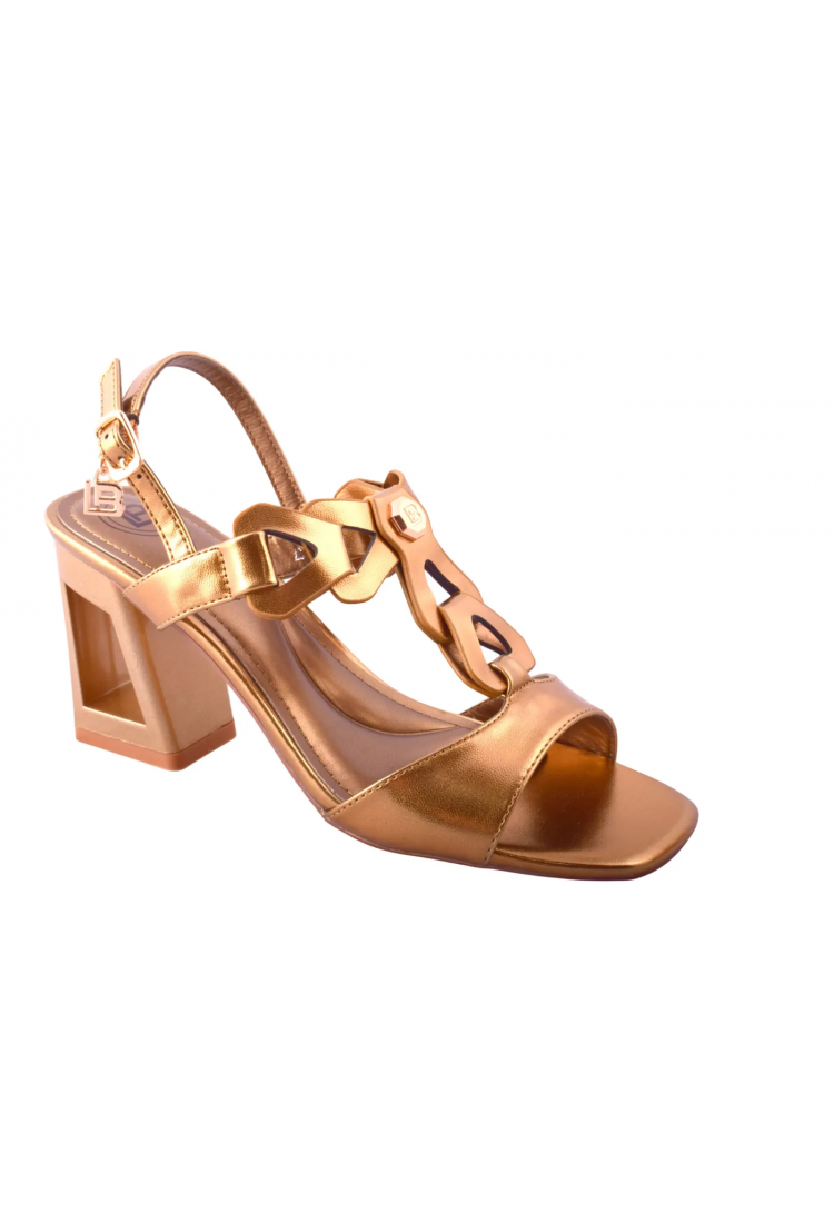 Γυναικεία Πέδιλα Laura Biagiotti 8cm Heel με Περίτεχνο Τακούνι – Metallic Style   LB-9750