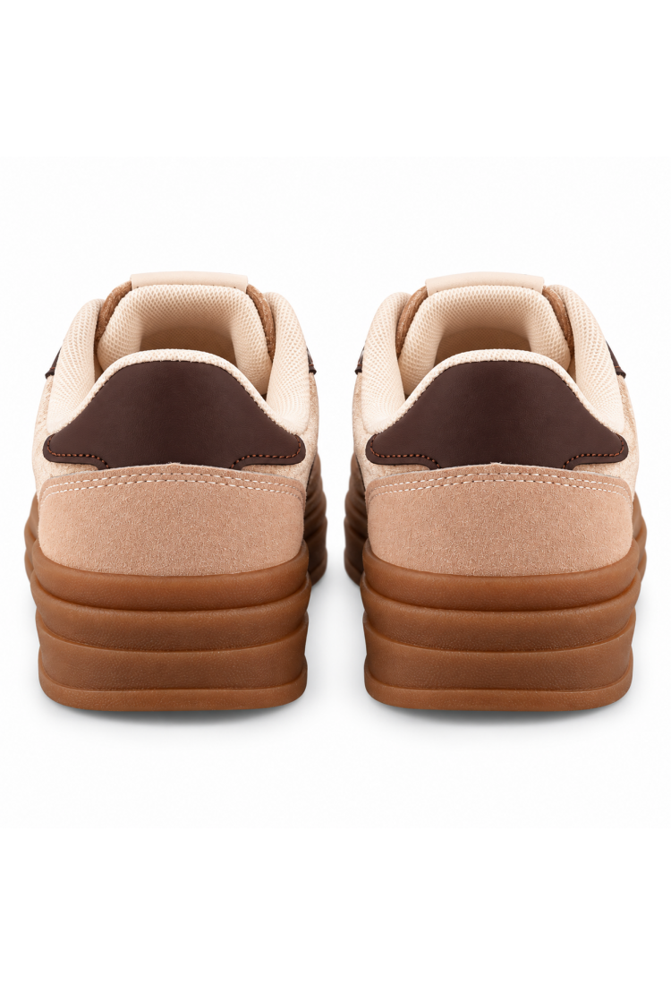 Laura Biagiotti - Γυναικεία Flatform Sneakers Suede Μπεζ  LB-9805