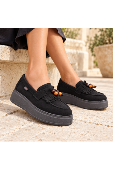 Γυναικεία Μποτάκια Flatform Μαύρα με Διακοσμητικές Χάντρες  by Laura Biagiotti   LB-9847