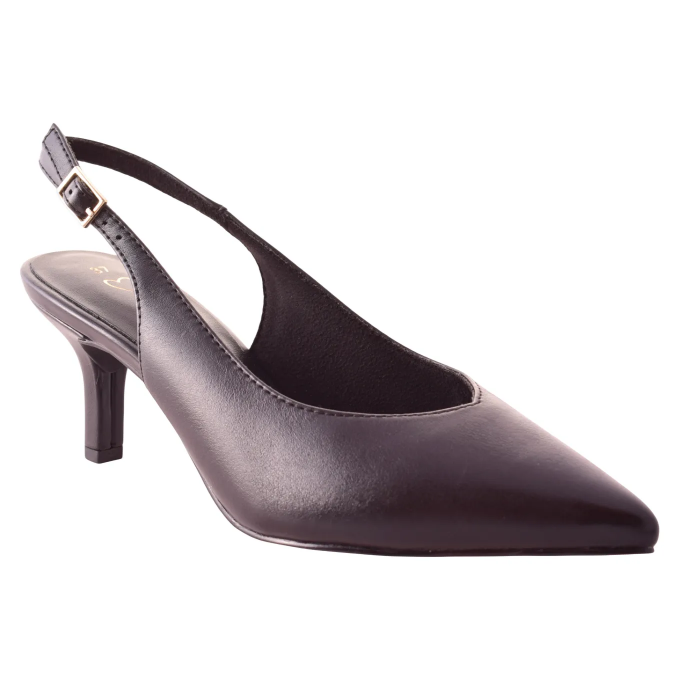 Εξώφτερνες δερμάτινες Γόβες Marco Tozzi με 5,5 cm τακούνι  |   2-29648-46 - Μαυρο