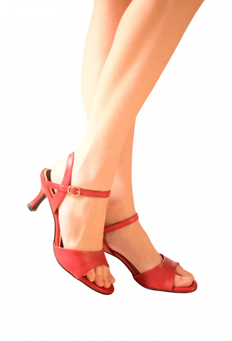 Δερμάτινο πέδιλο Marco Tozzi με τακούνι 6.5 cm   |  2-28309-46-500