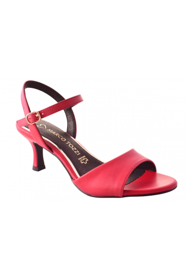 Δερμάτινο πέδιλο Marco Tozzi με τακούνι 6.5 cm   |  2-28309-46-500