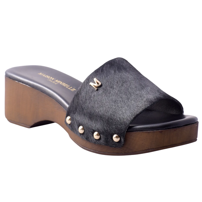 Γυναικεία Δερμάτινα Mule Maison Minrelle 13033004 - Μαυρο