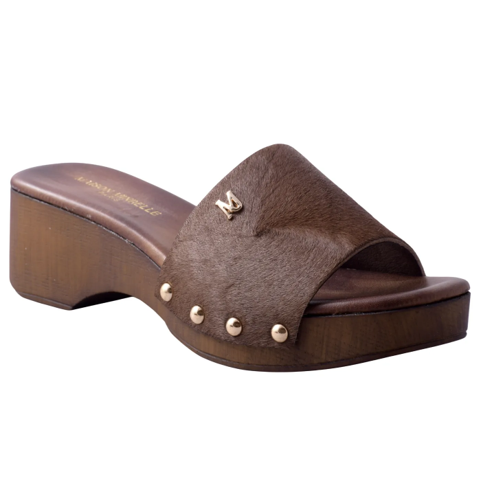 Γυναικεία Δερμάτινα Mule Maison Minrelle 13033004 - Καφε