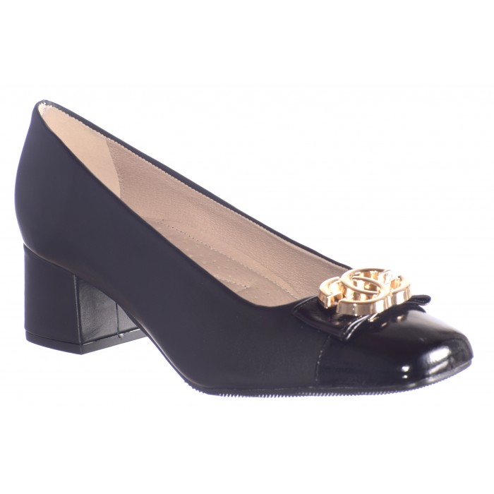 Δερμάτινες Γόβες 5.0 cm  - καρ΄ε τακούνι - της Trace  900-GG-MS - Μαυρο