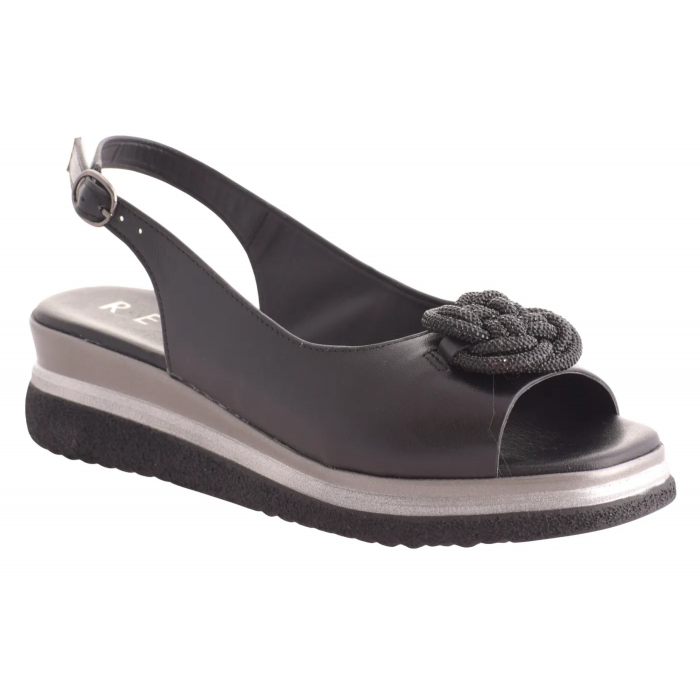 Δερμάτινα Ανατομικά Πέδιλα - by Repo | 10216-E5 - Μαυρο