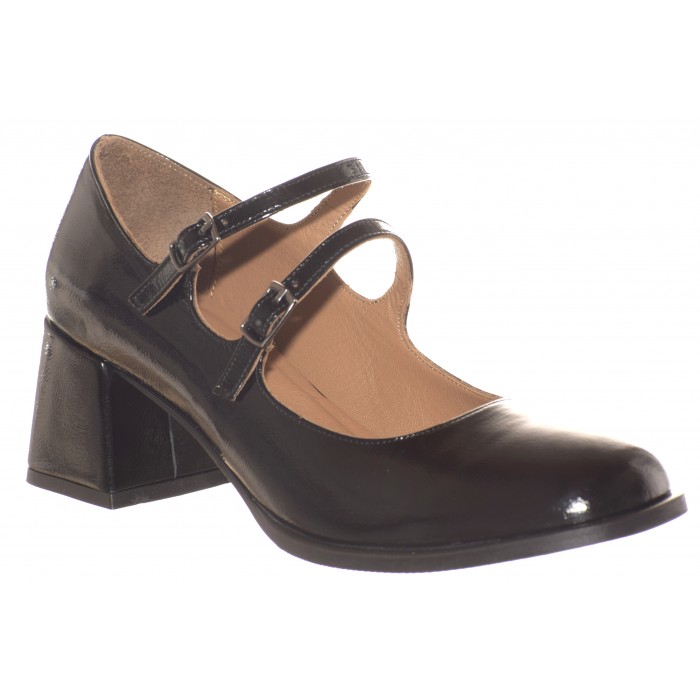  Γόβα Repo με διπλή μπαρέτα  | A50502 - Μαυρο